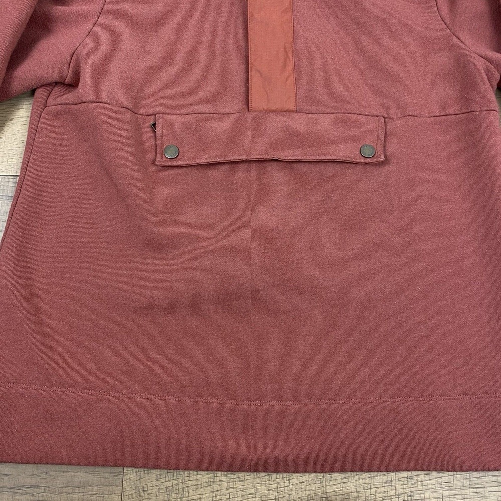 L.L. Bean Sweatshirt Womens Size M Orange Signature Organic Anorak Pocket Zip - Picture 7 of 13